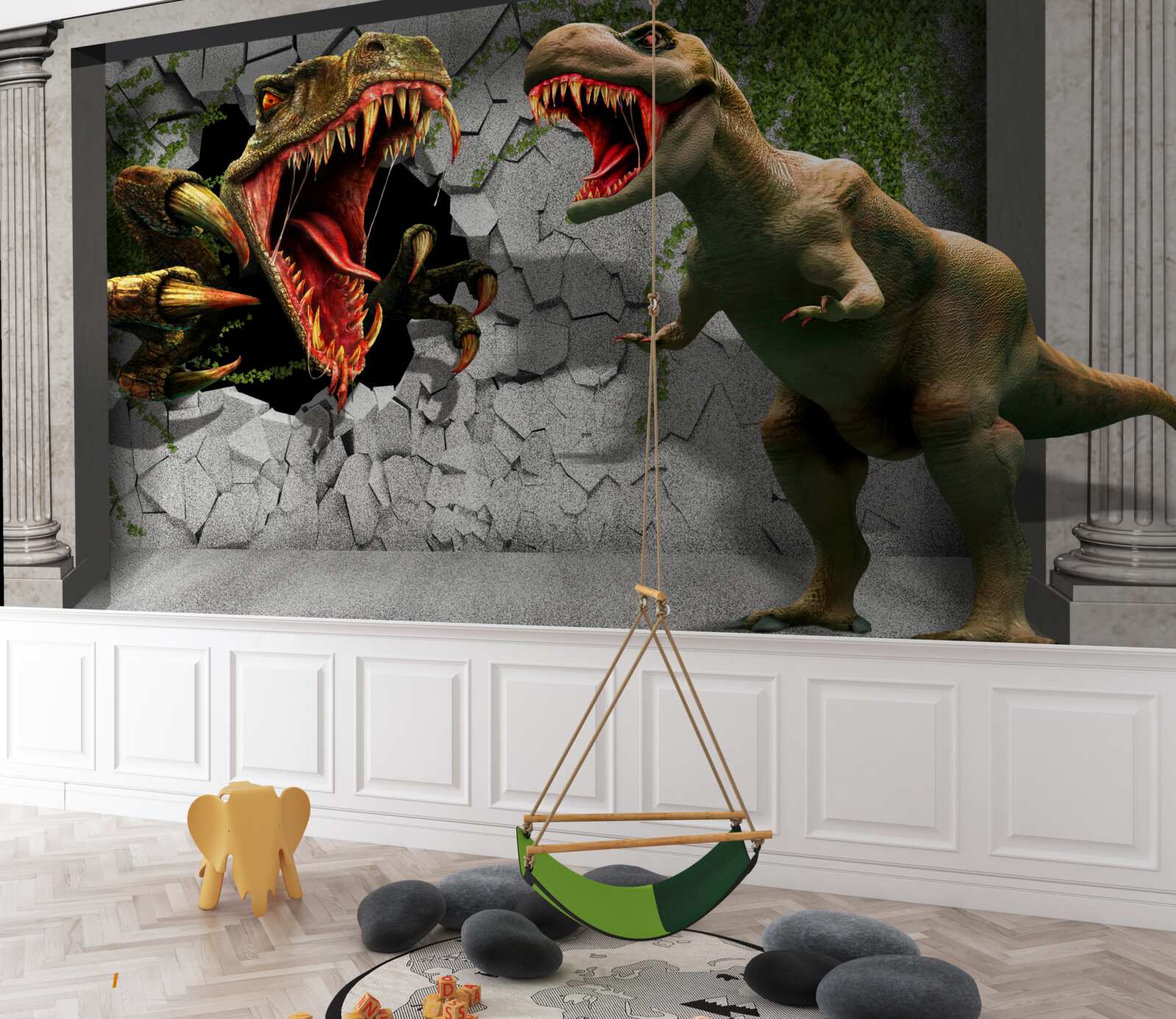 Fototapeta dinozaury o agresywnym zachowaniu