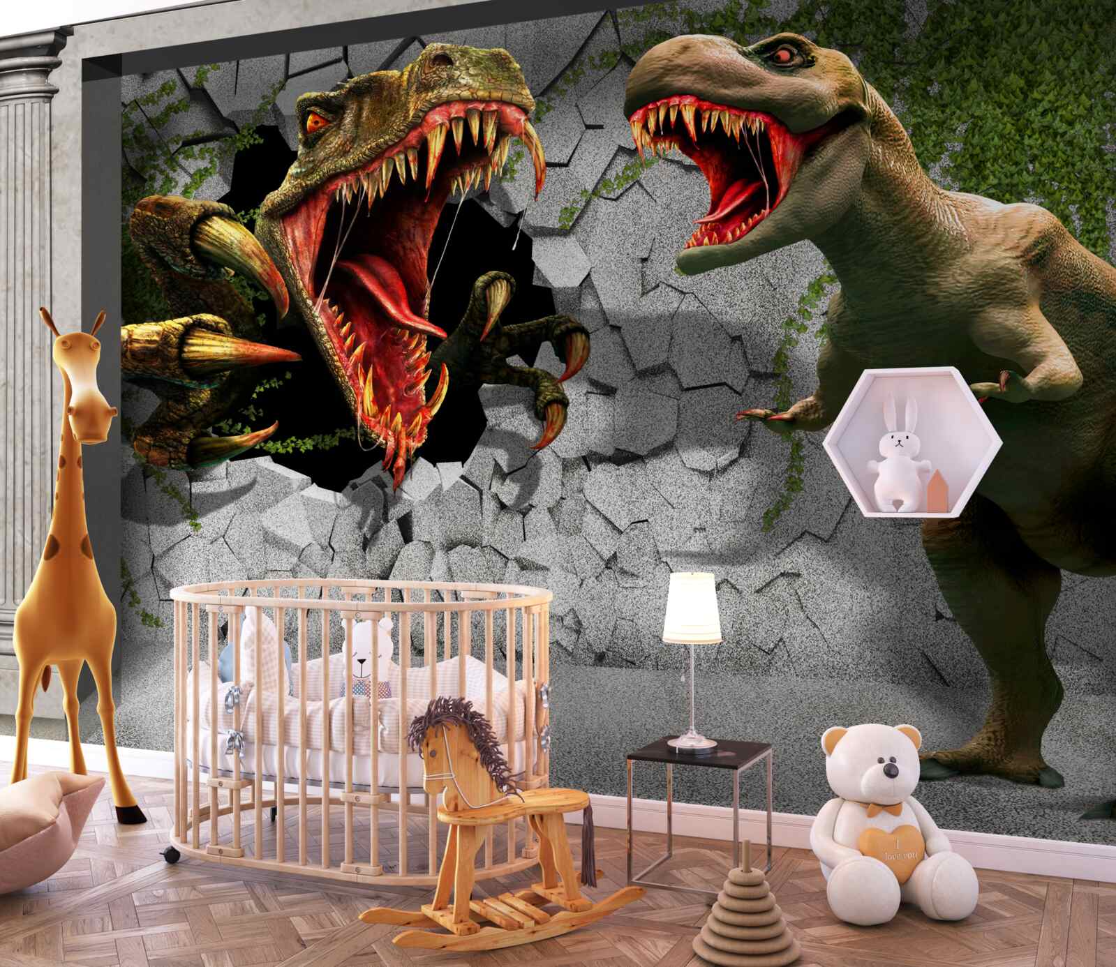 Fototapeta dinozaury o agresywnym zachowaniu