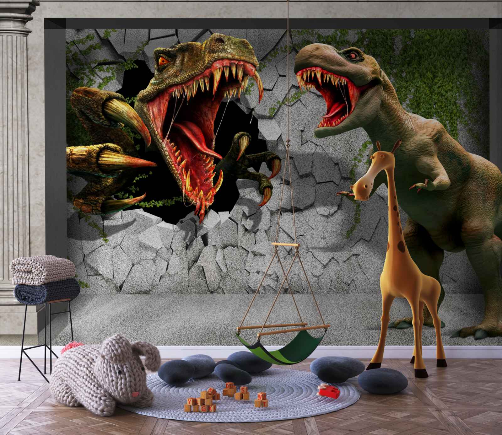 Fototapeta dinozaury o agresywnym zachowaniu