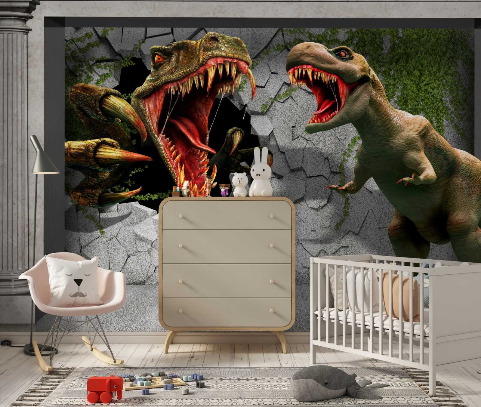 Fototapeta dinozaury o agresywnym zachowaniu
