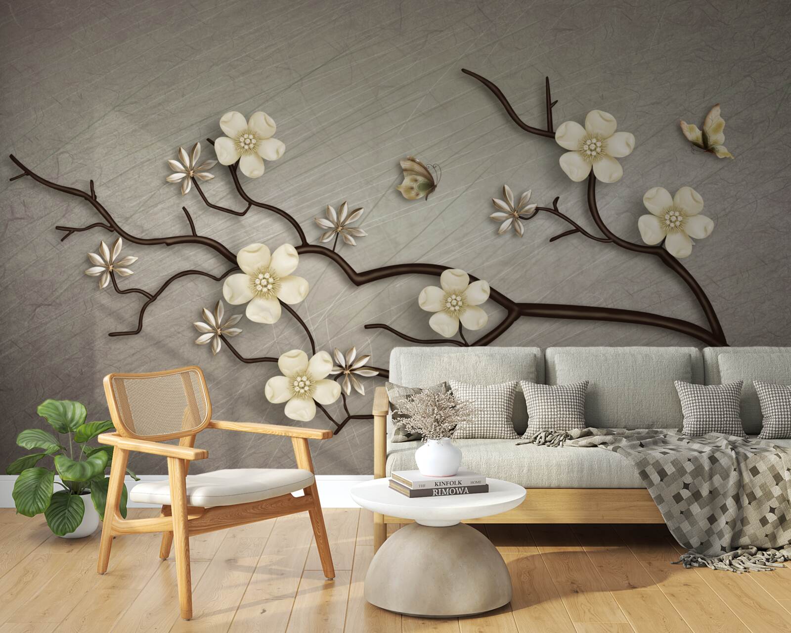 Fototapeta gałąź magnolii kwitnąca białymi kwiatami