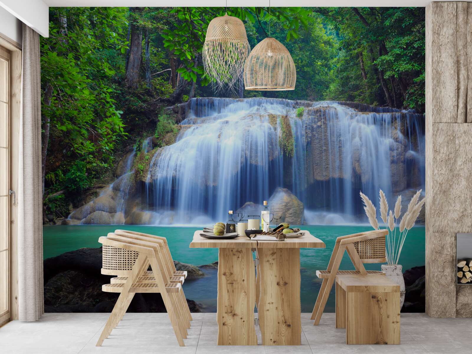 Fototapeta wodospad erawan w kanchanaburi w tajlandii
