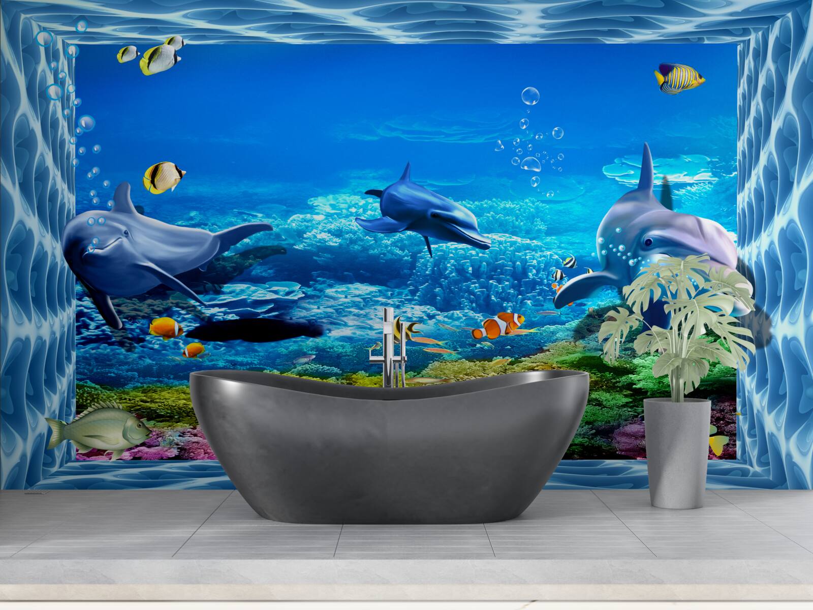 Fototapeta delfiny w wodnym zoo