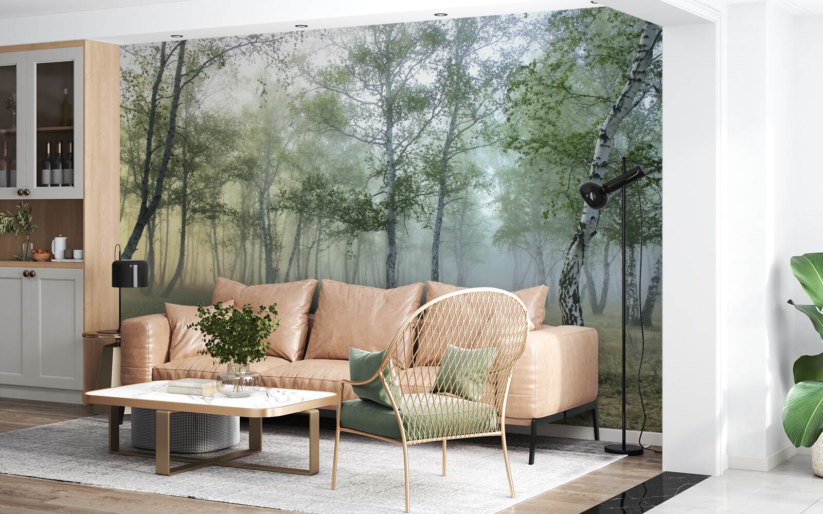Fototapeta zielony kolor, naturalne elementy i naturalna ulga