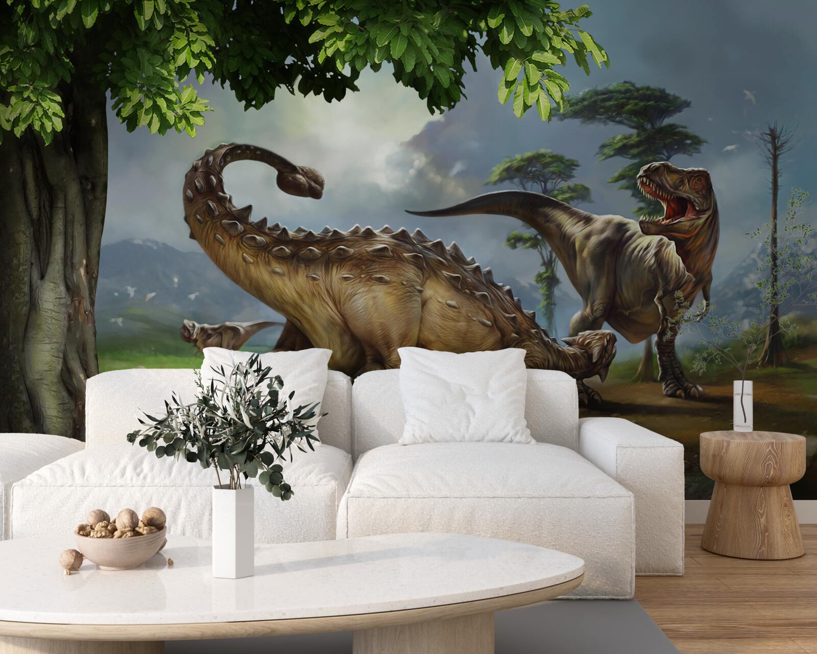Fototapeta mural, dinozaur i ściana