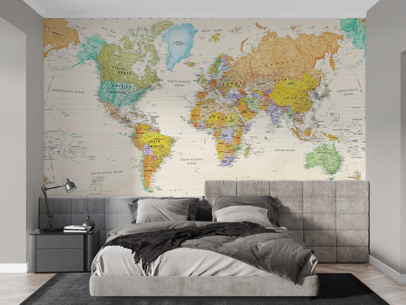 Fototapeta mapa świata na jasnym tle