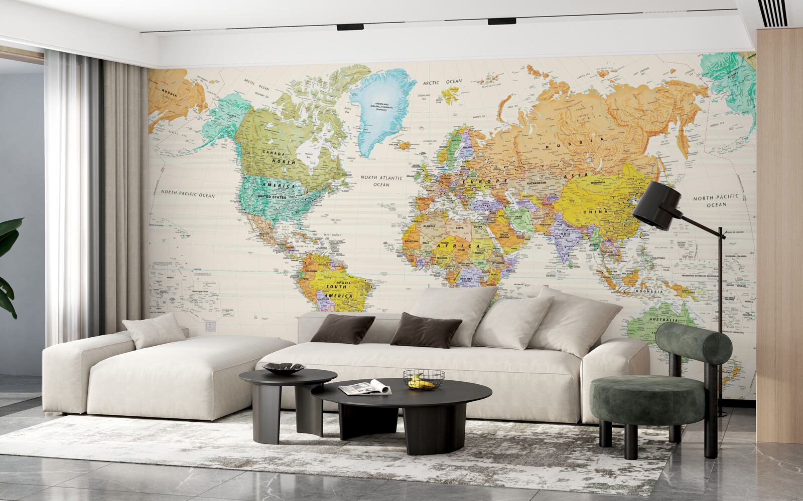 Fototapeta mapa świata na jasnym tle