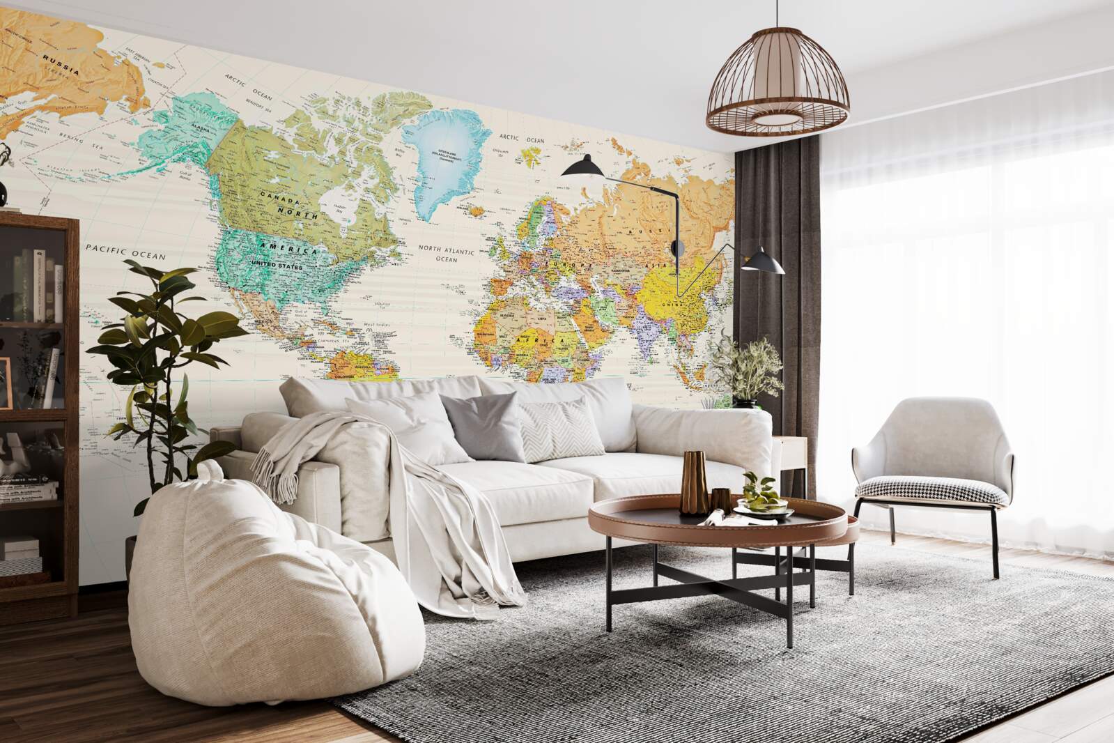 Fototapeta mapa świata na jasnym tle