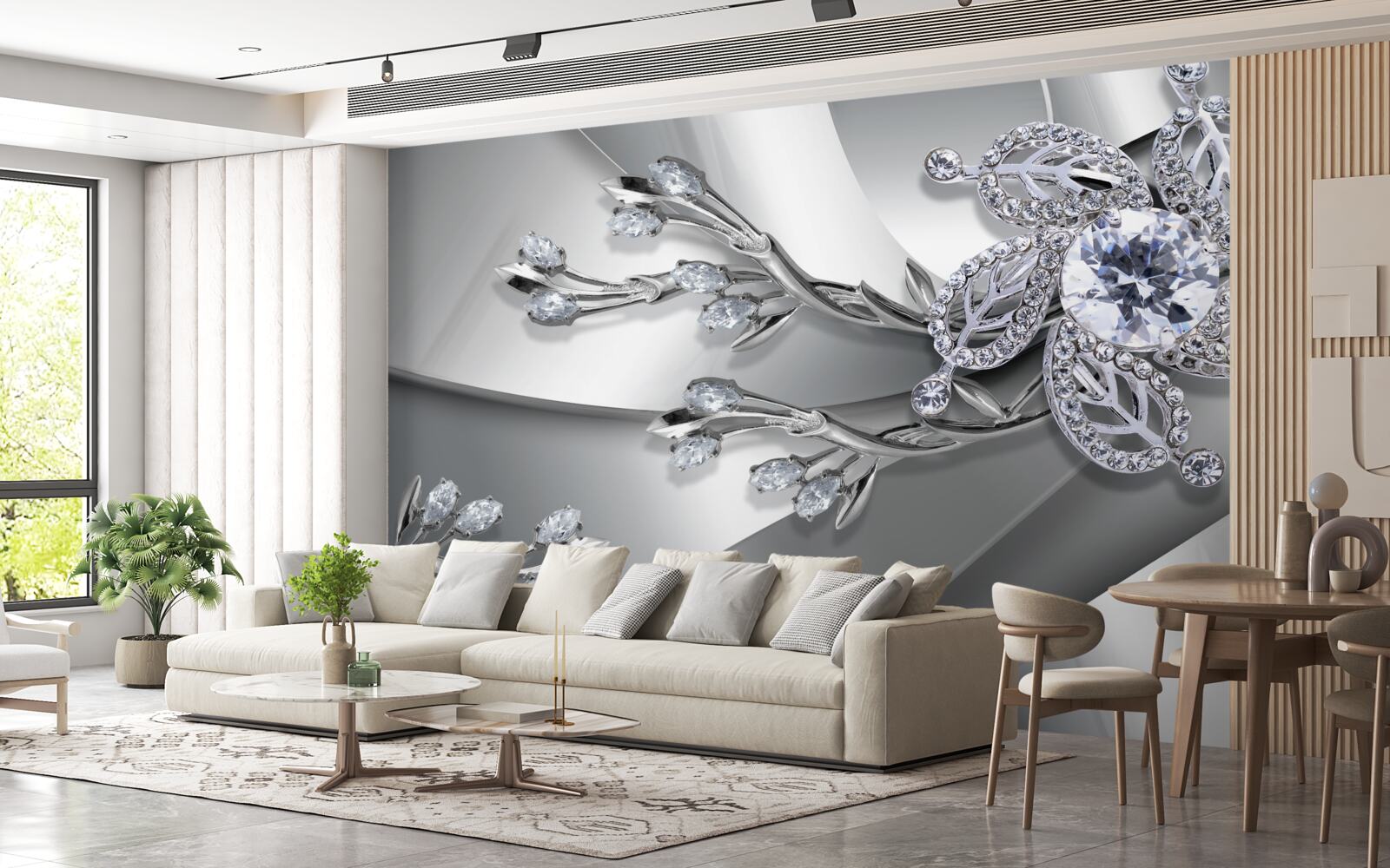 Fototapeta diamentowe kwiaty