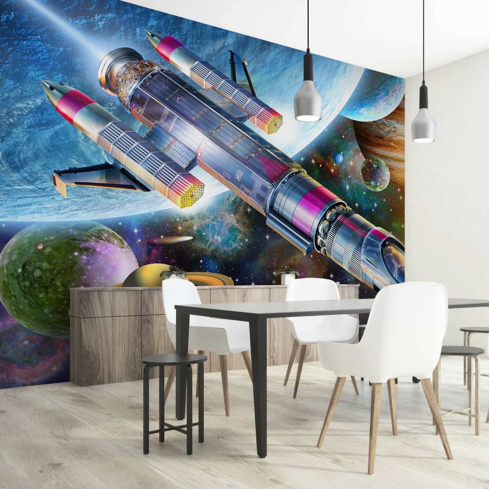 Fototapeta Środowisko kosmiczne, wszechświat i satelita