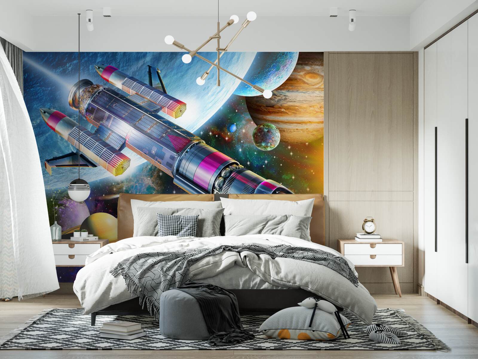 Fototapeta Środowisko kosmiczne, wszechświat i satelita