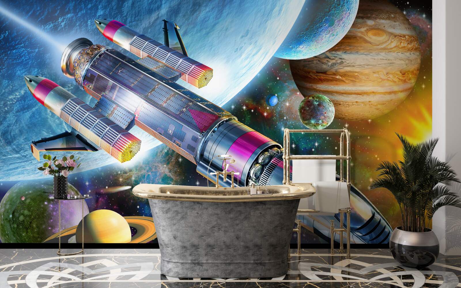 Fototapeta Środowisko kosmiczne, wszechświat i satelita