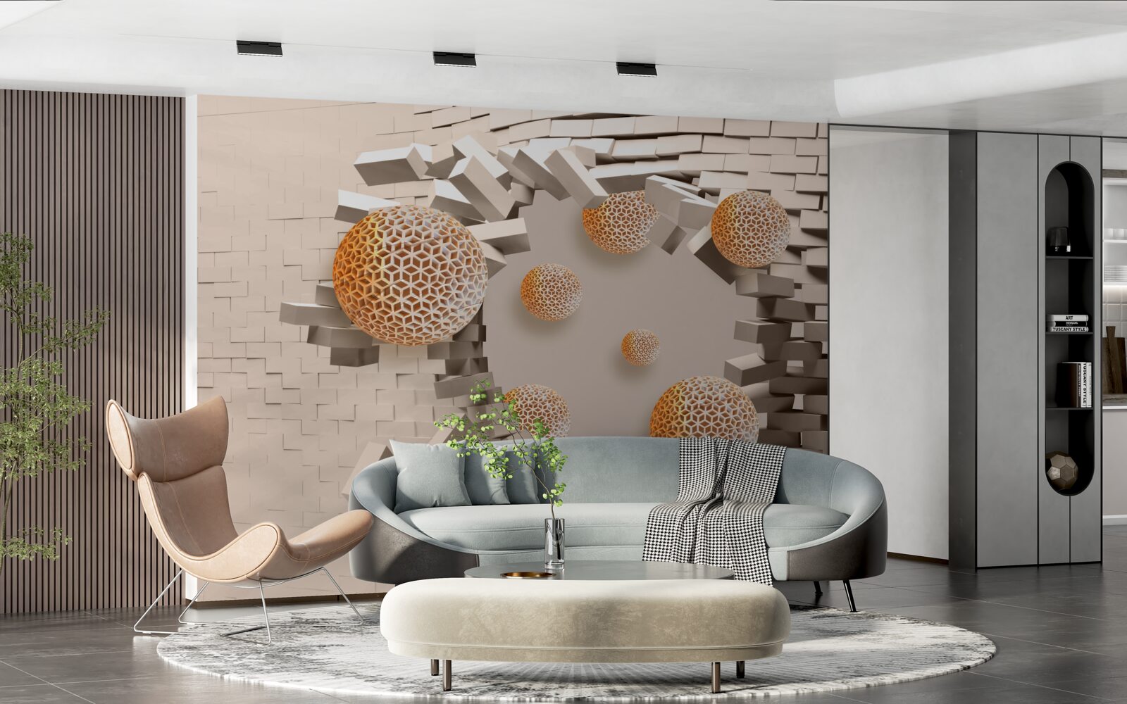 Fototapeta kule 3d i partycja
