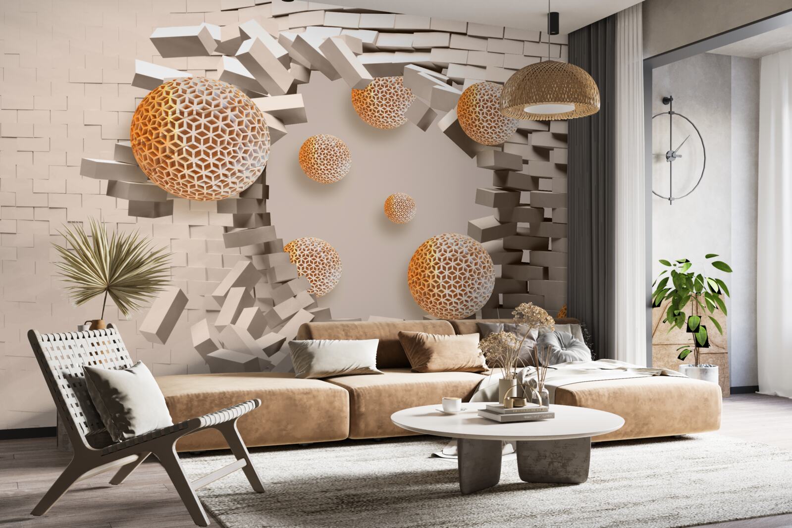 Fototapeta kule 3d i partycja