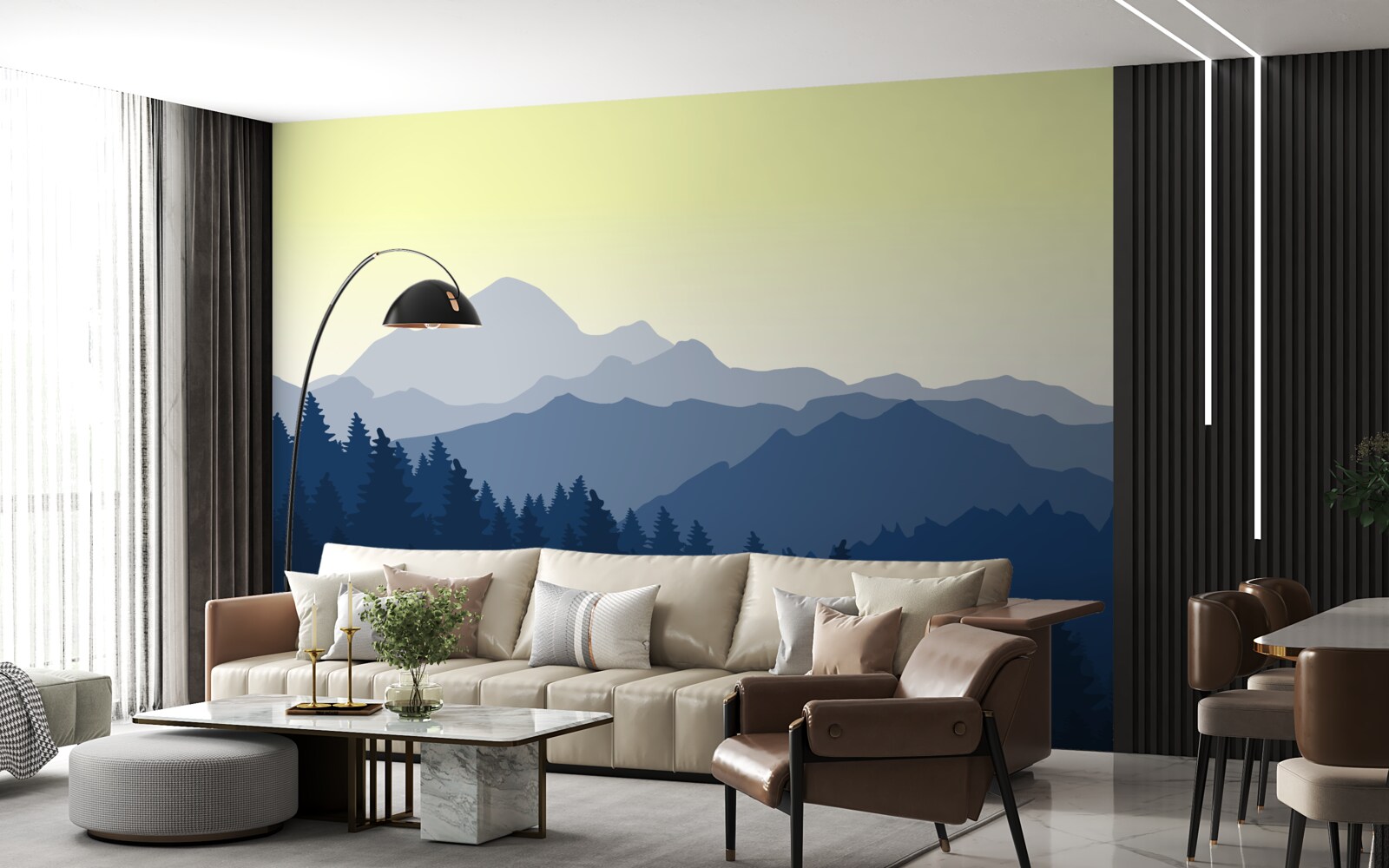Fototapeta mgliste góry