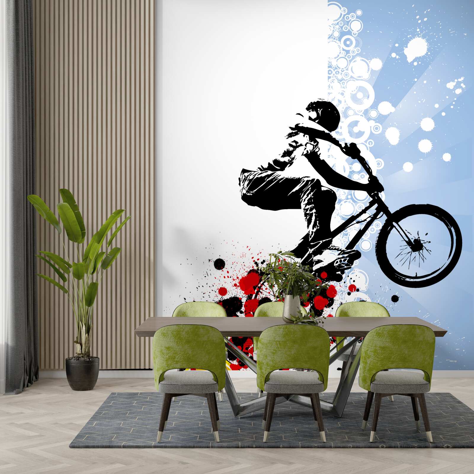 Fototapeta kolarz bmx w momencie skoku
