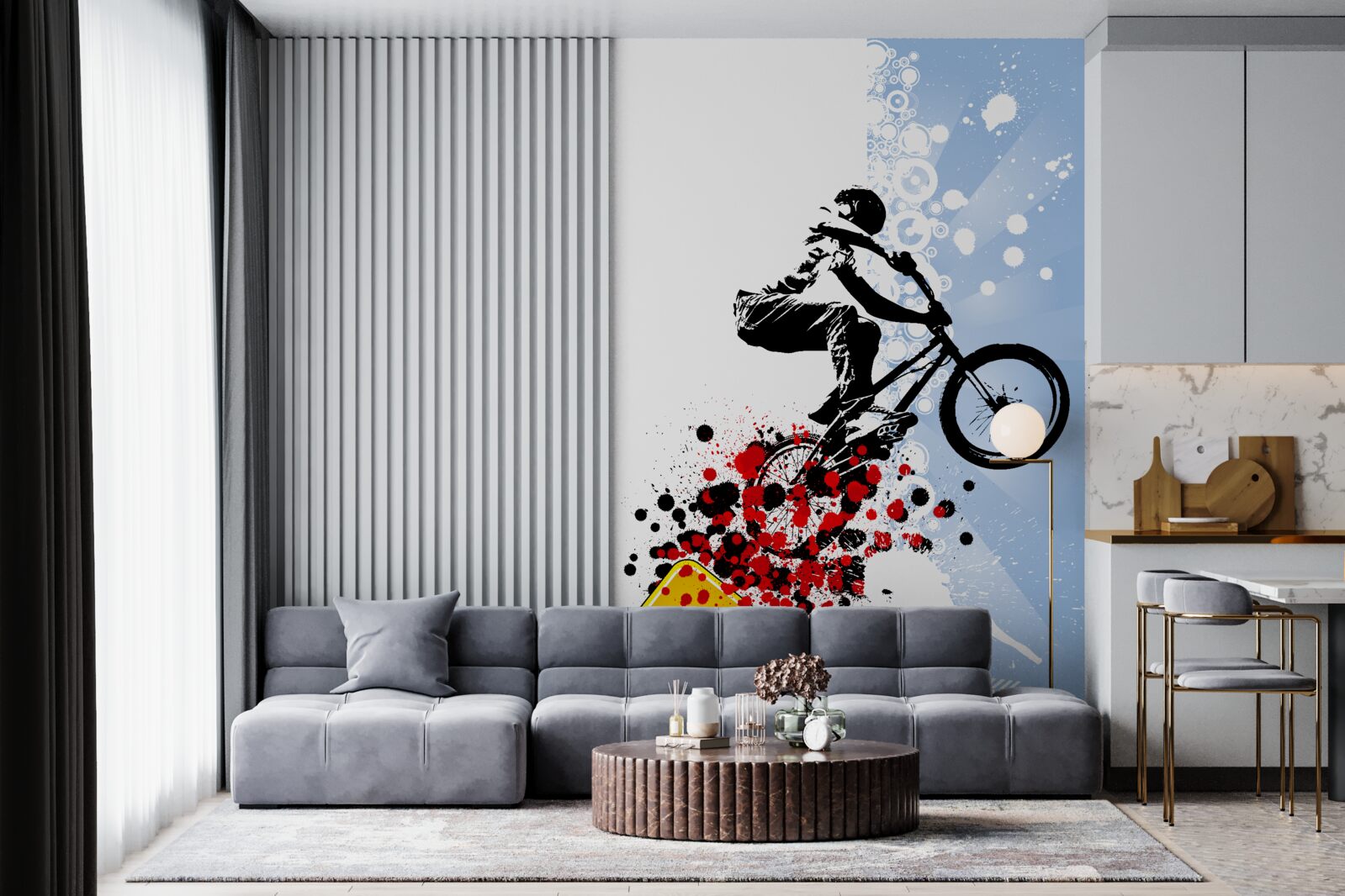 Fototapeta kolarz bmx w momencie skoku