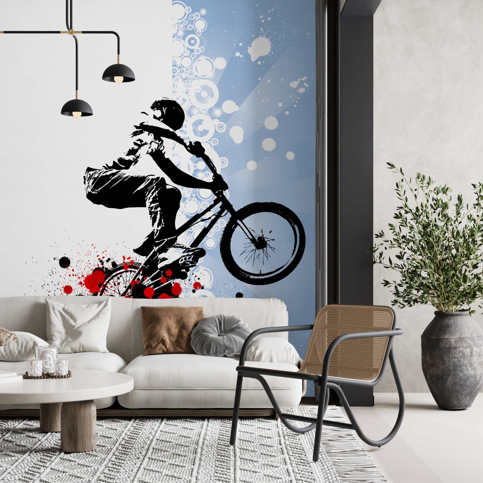 Fototapeta kolarz bmx w momencie skoku