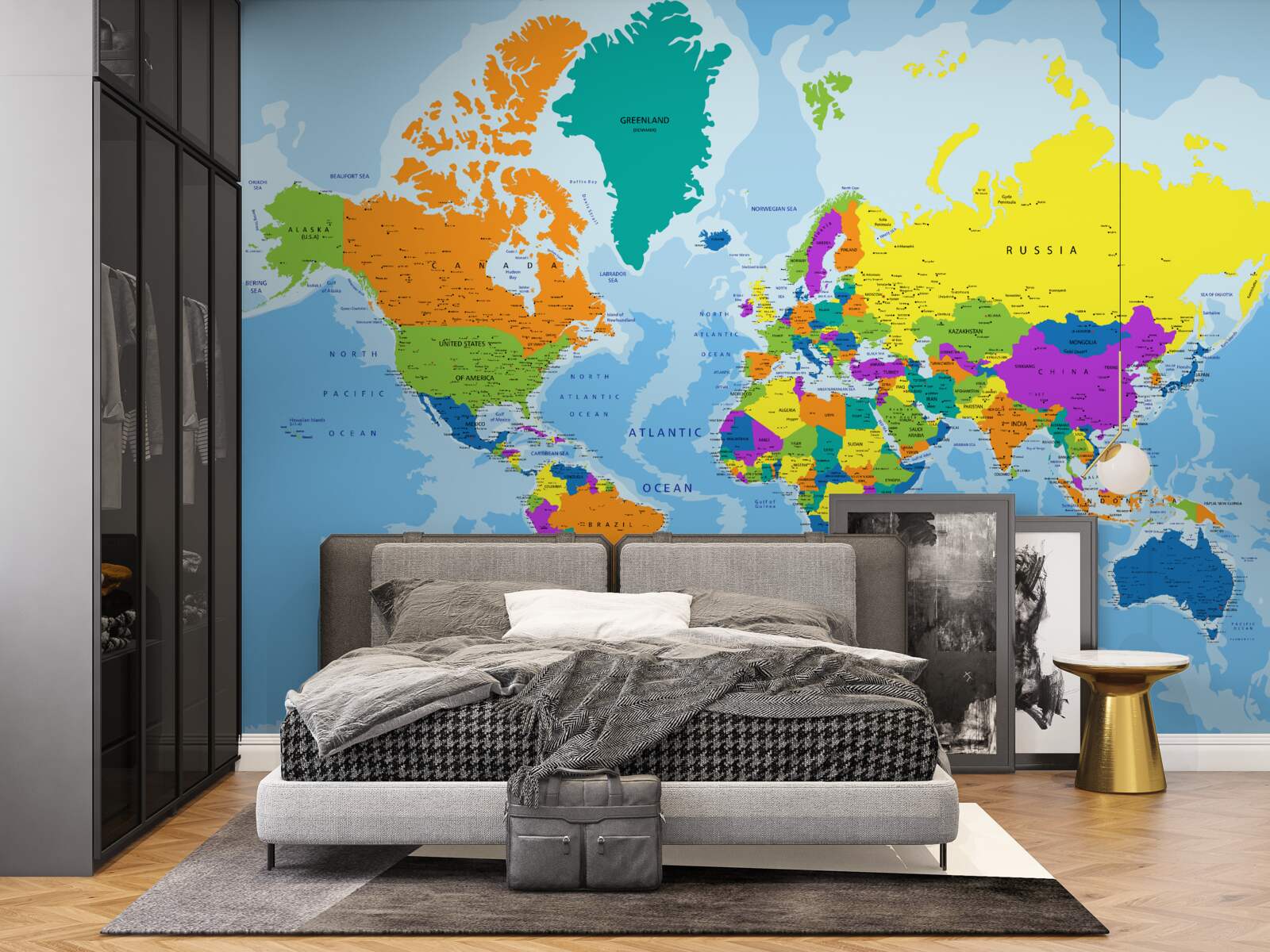 Fototapeta mapa świata w kolorze