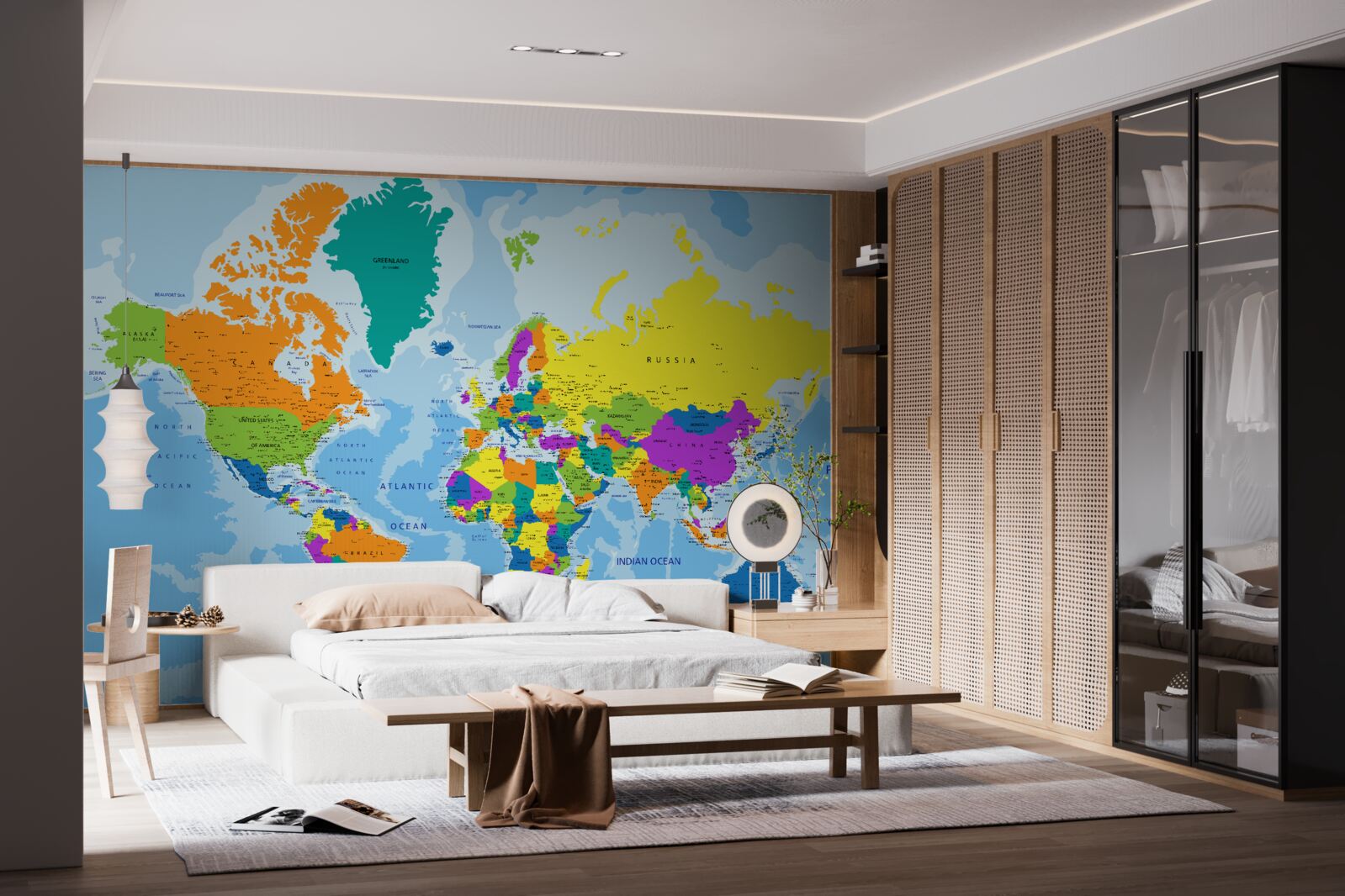 Fototapeta mapa świata w kolorze