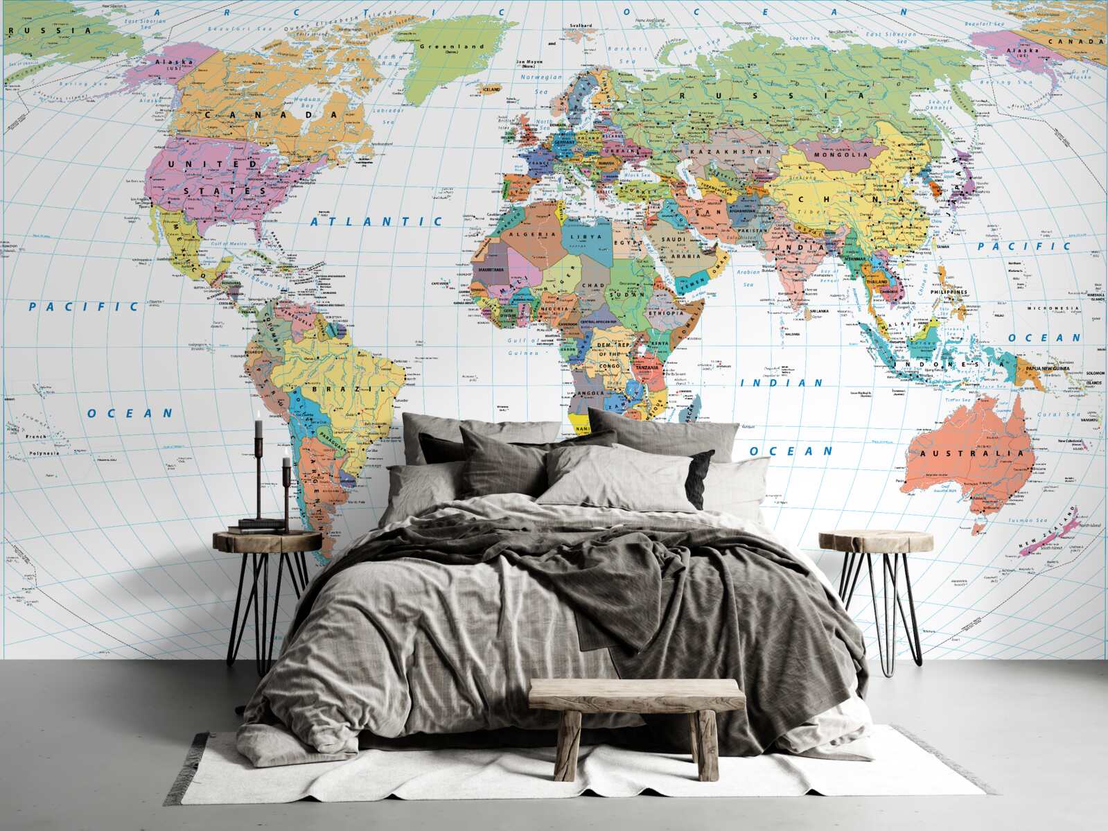 Fototapeta mapa świata z geopolitycznego punktu widzenia
