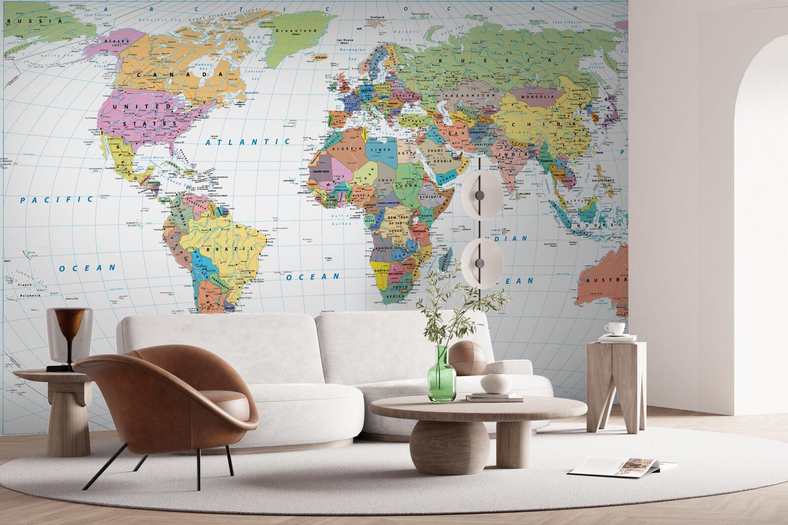 Fototapeta mapa świata z geopolitycznego punktu widzenia