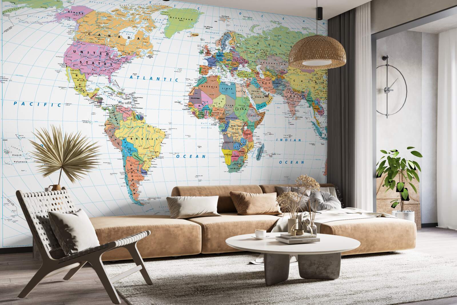 Fototapeta mapa świata z geopolitycznego punktu widzenia