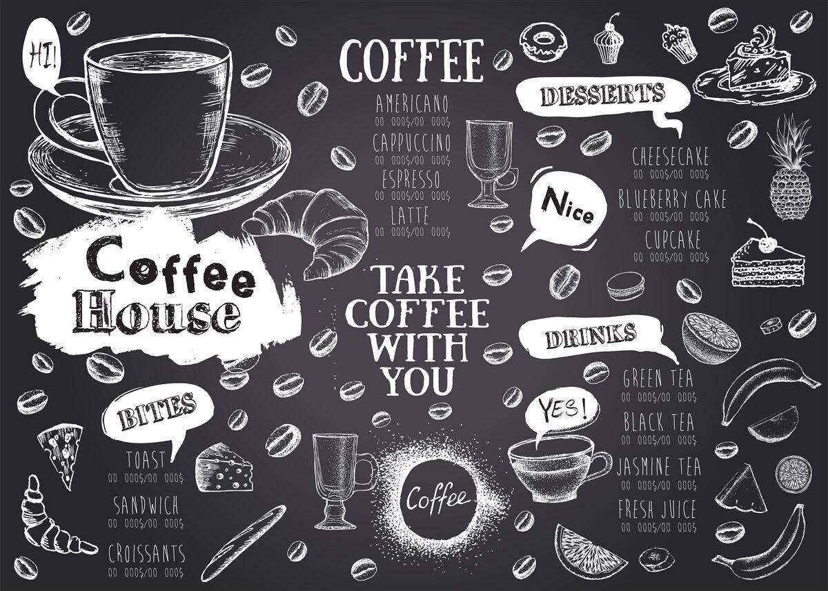 Fototapeta menu kawiarni