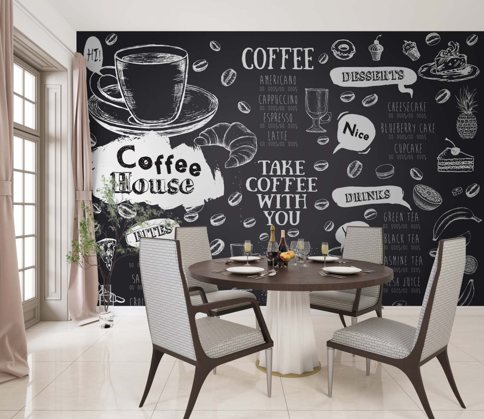 Fototapeta menu kawiarni
