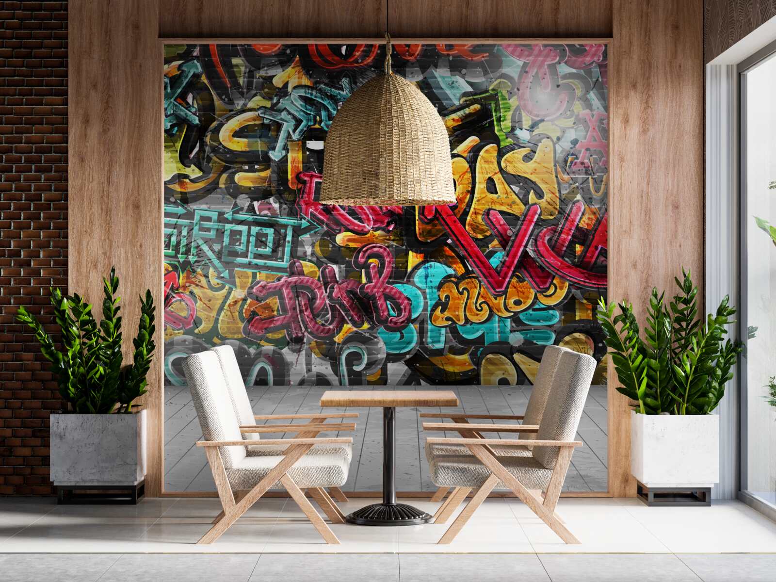 Fototapeta ściana pokryta graffiti