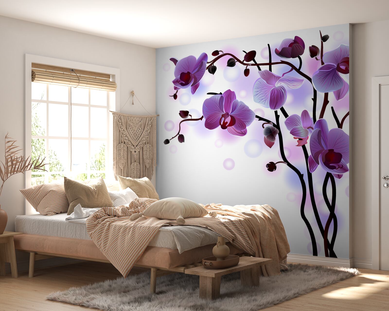 Fototapeta fioletowe gałęzie orchidei