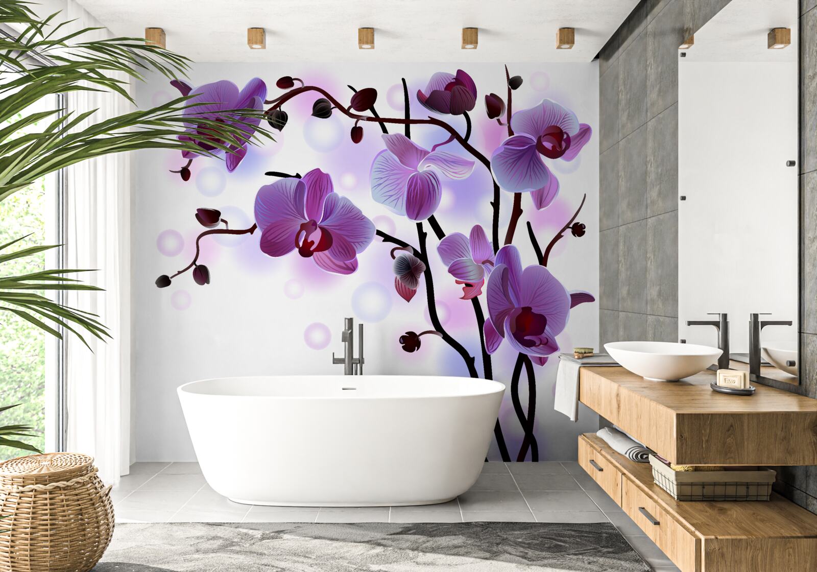 Fototapeta fioletowe gałęzie orchidei