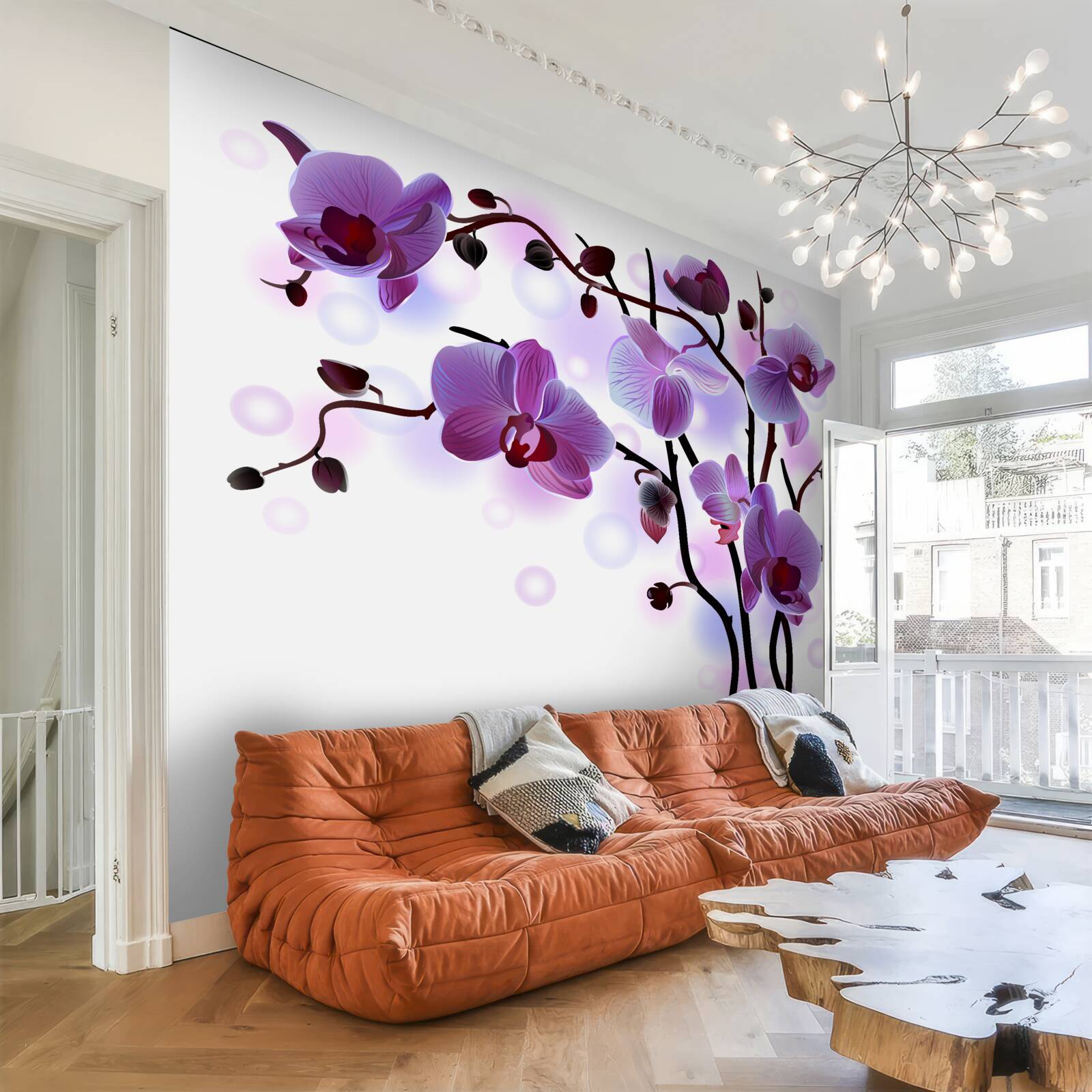 Fototapeta fioletowe gałęzie orchidei