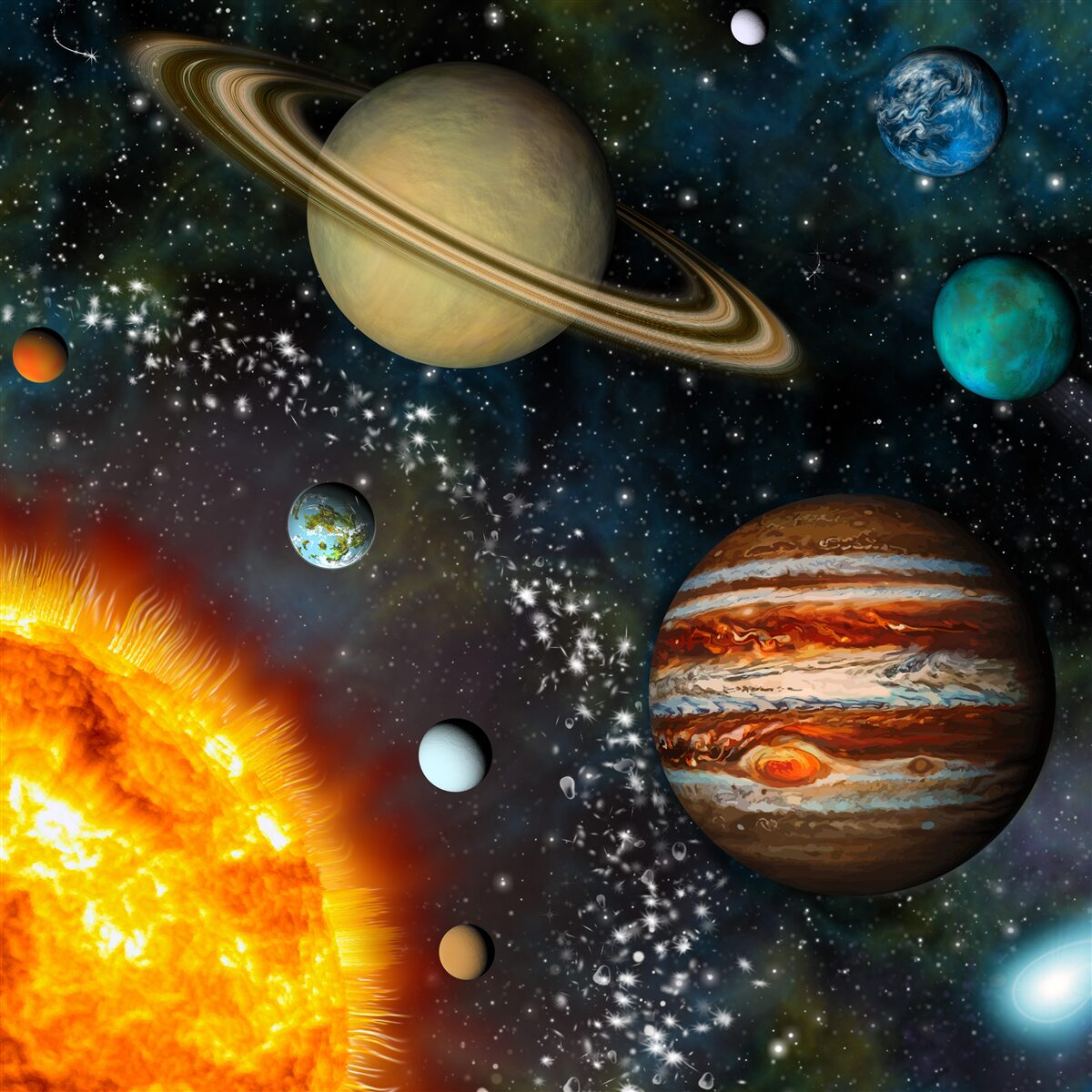 Fototapeta planety krążące wokół słońca