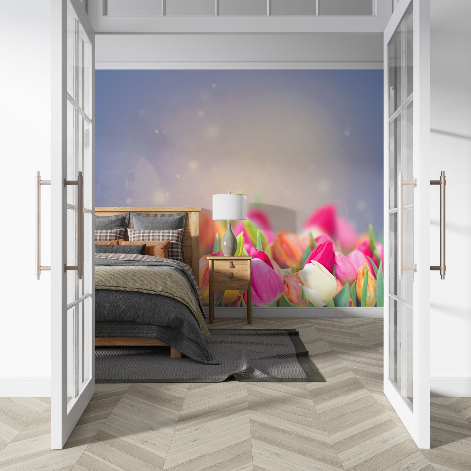 Fototapeta tulipany zasypiające w nocy