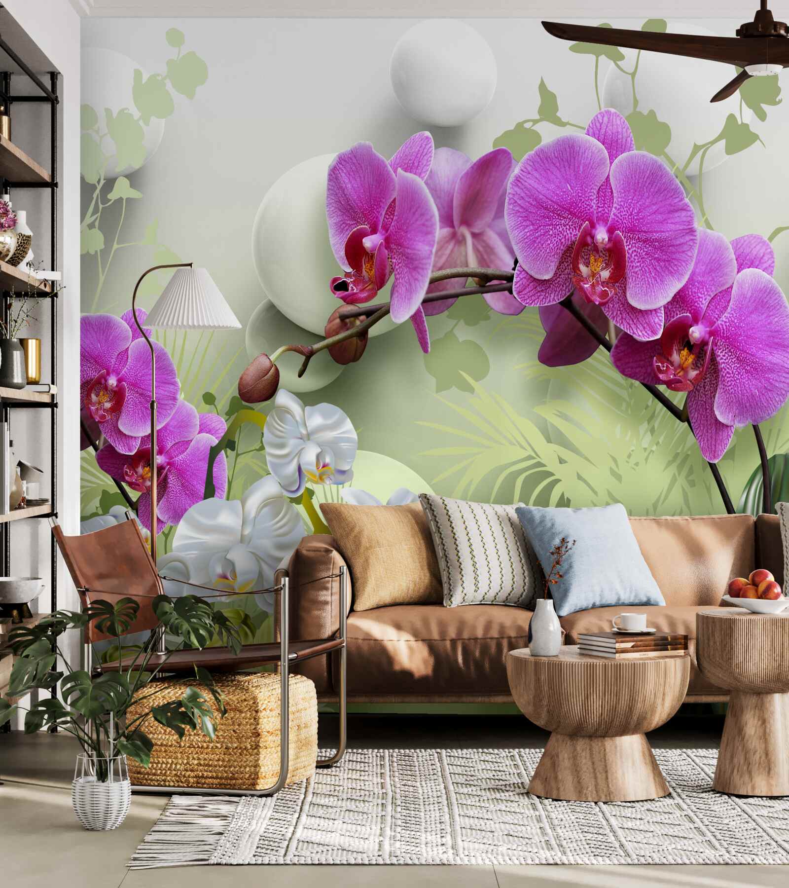 Fototapeta fioletowa orchidea na gałęziach
