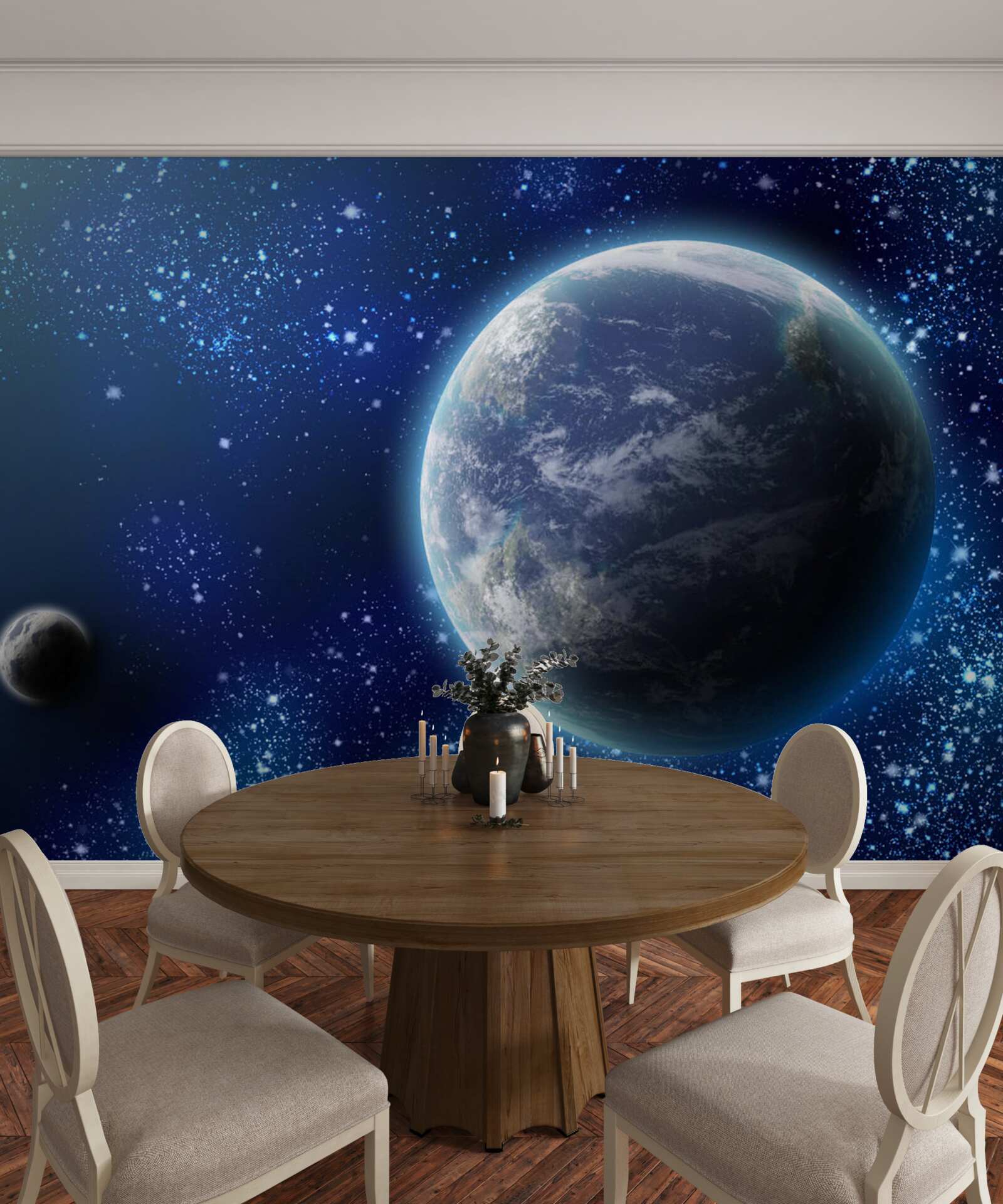 Fototapeta planeta ziemia i jej przestrzeń prawie świetlna