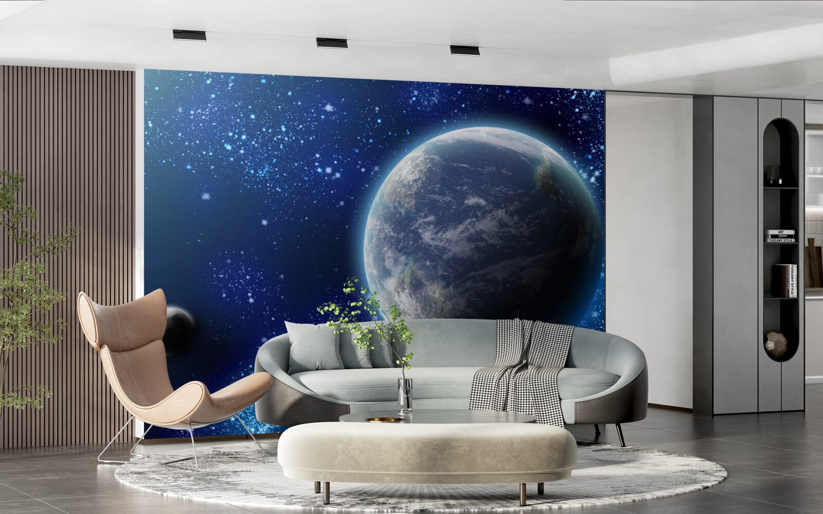 Fototapeta planeta ziemia i jej przestrzeń prawie świetlna