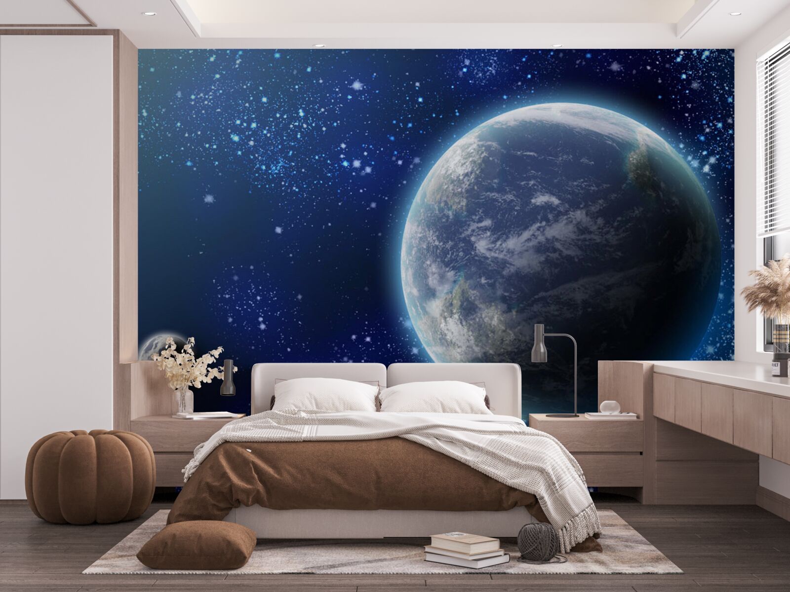Fototapeta planeta ziemia i jej przestrzeń prawie świetlna
