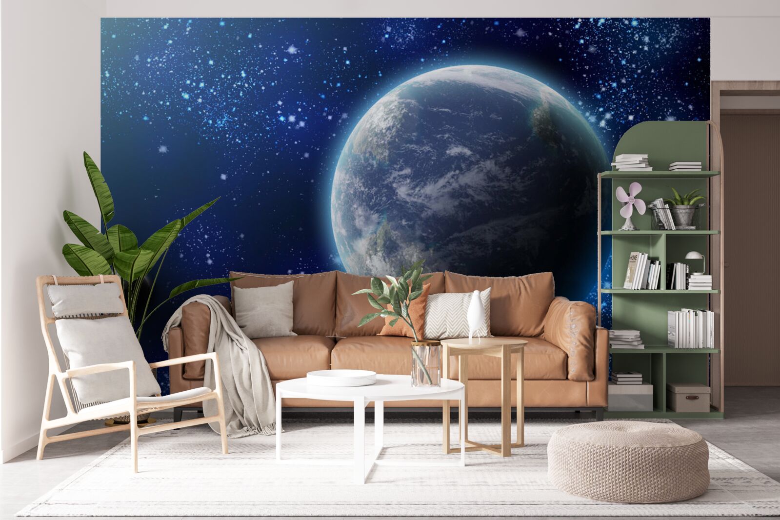 Fototapeta planeta ziemia i jej przestrzeń prawie świetlna