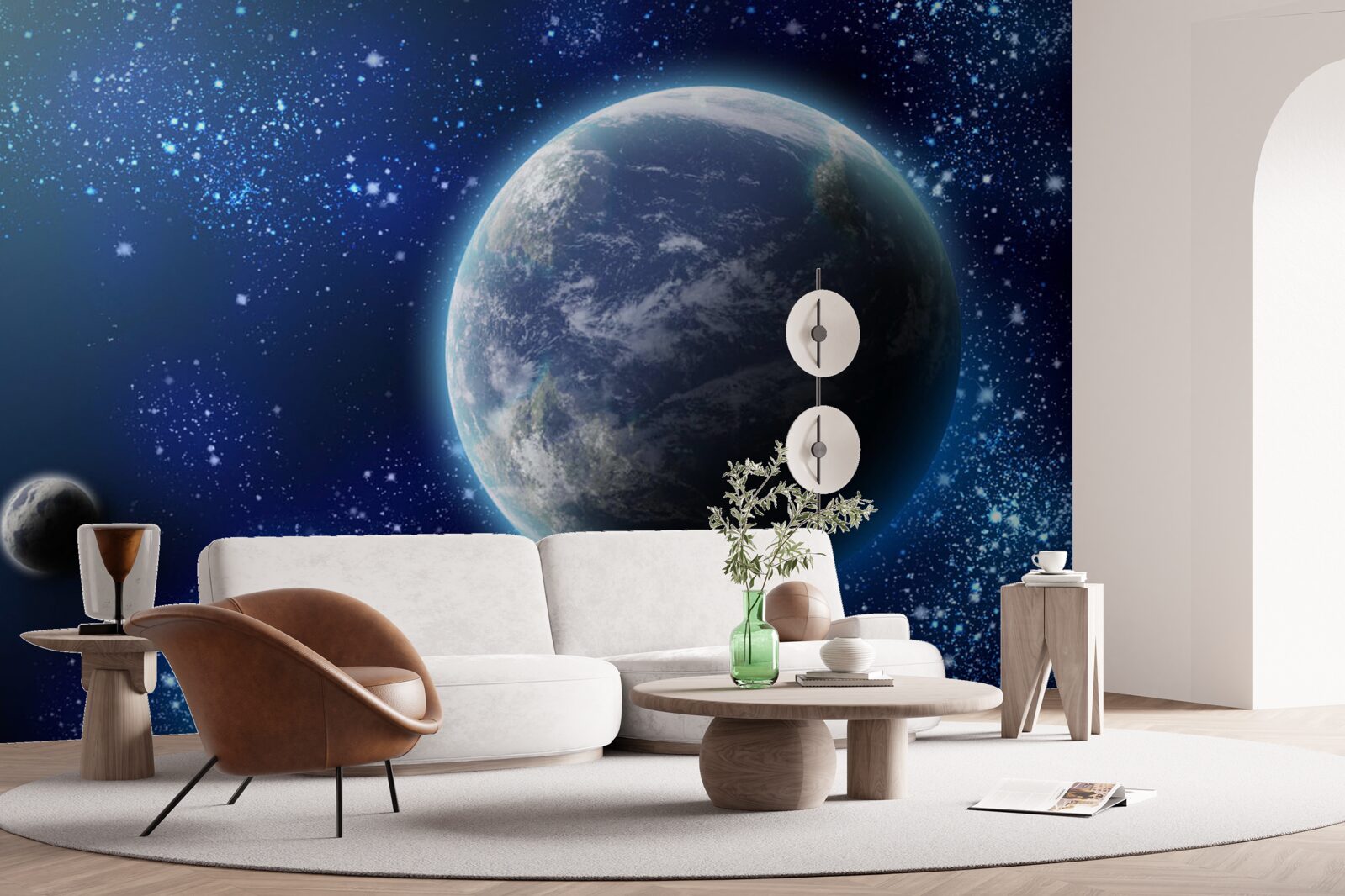 Fototapeta planeta ziemia i jej przestrzeń prawie świetlna