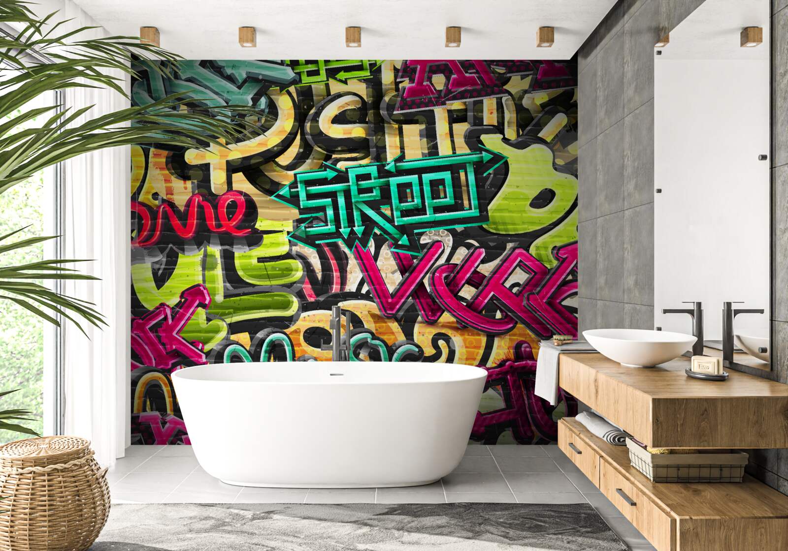 Fototapeta napis w stylu graffiti