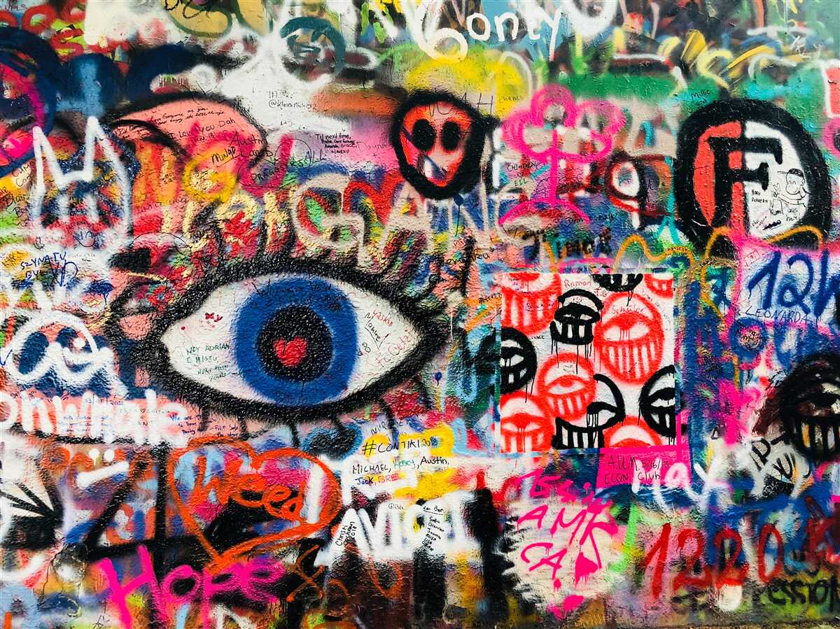 Fototapeta tęczowe kompozycje graffiti