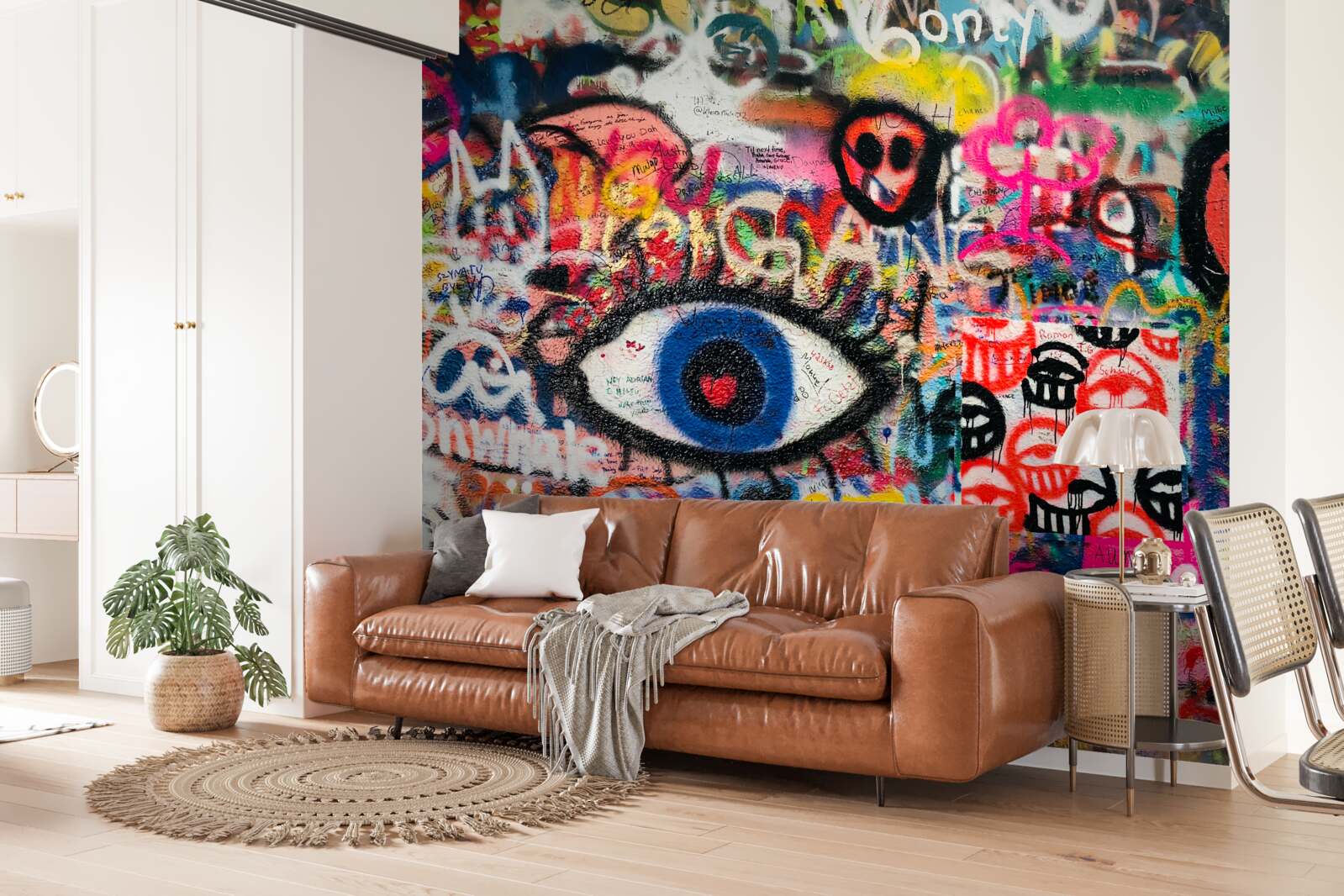 Fototapeta tęczowe kompozycje graffiti