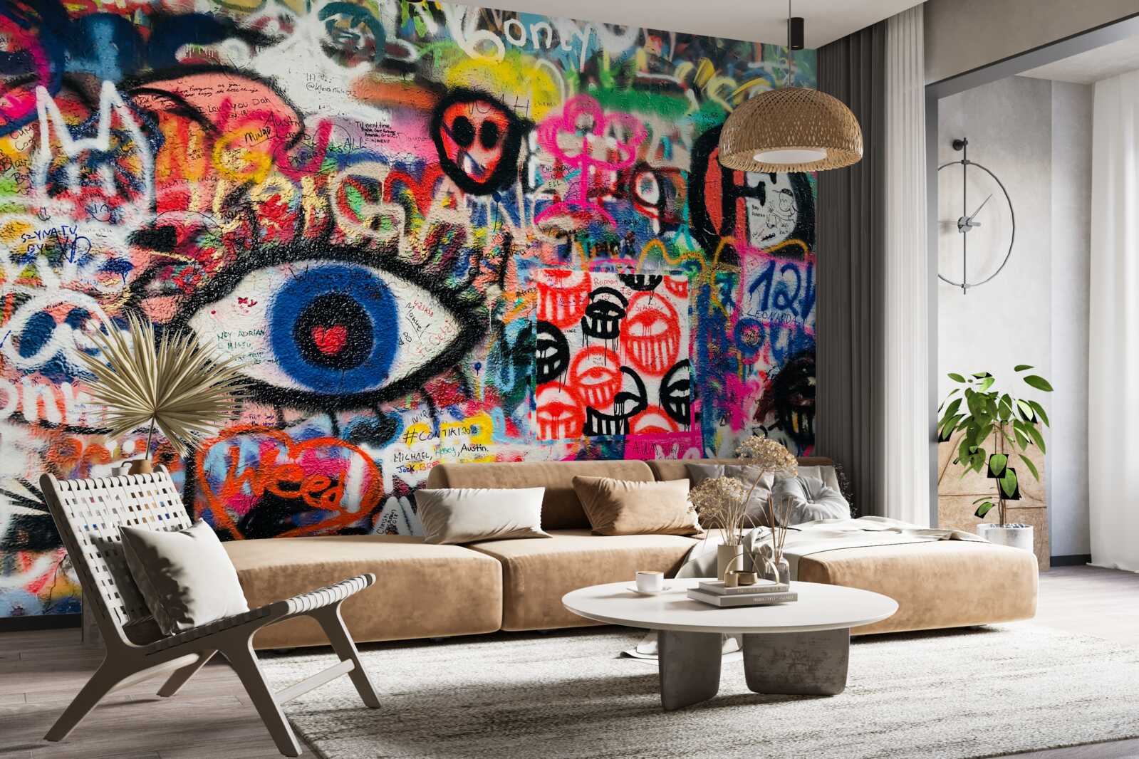 Fototapeta tęczowe kompozycje graffiti