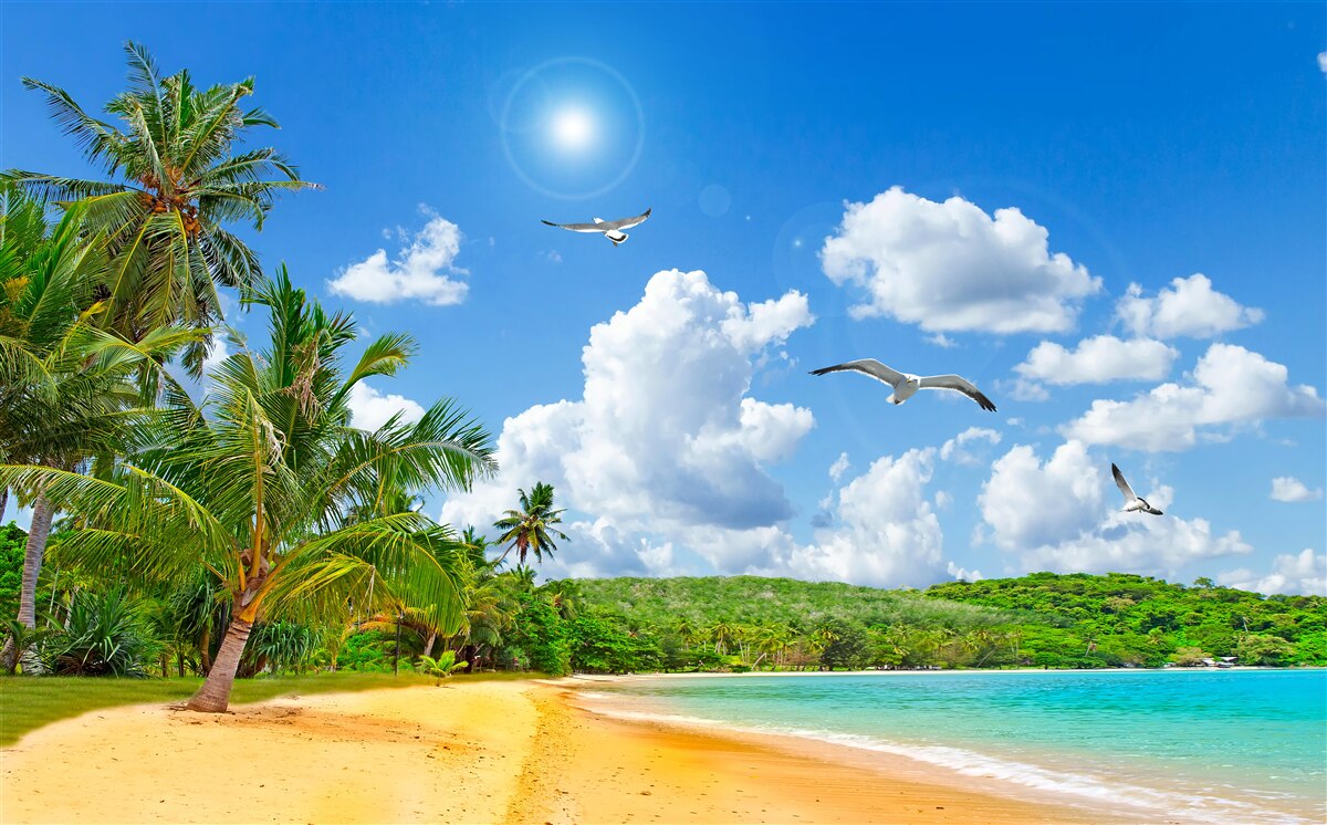 Fototapeta tropikalna plaża nad morzem, jak raj