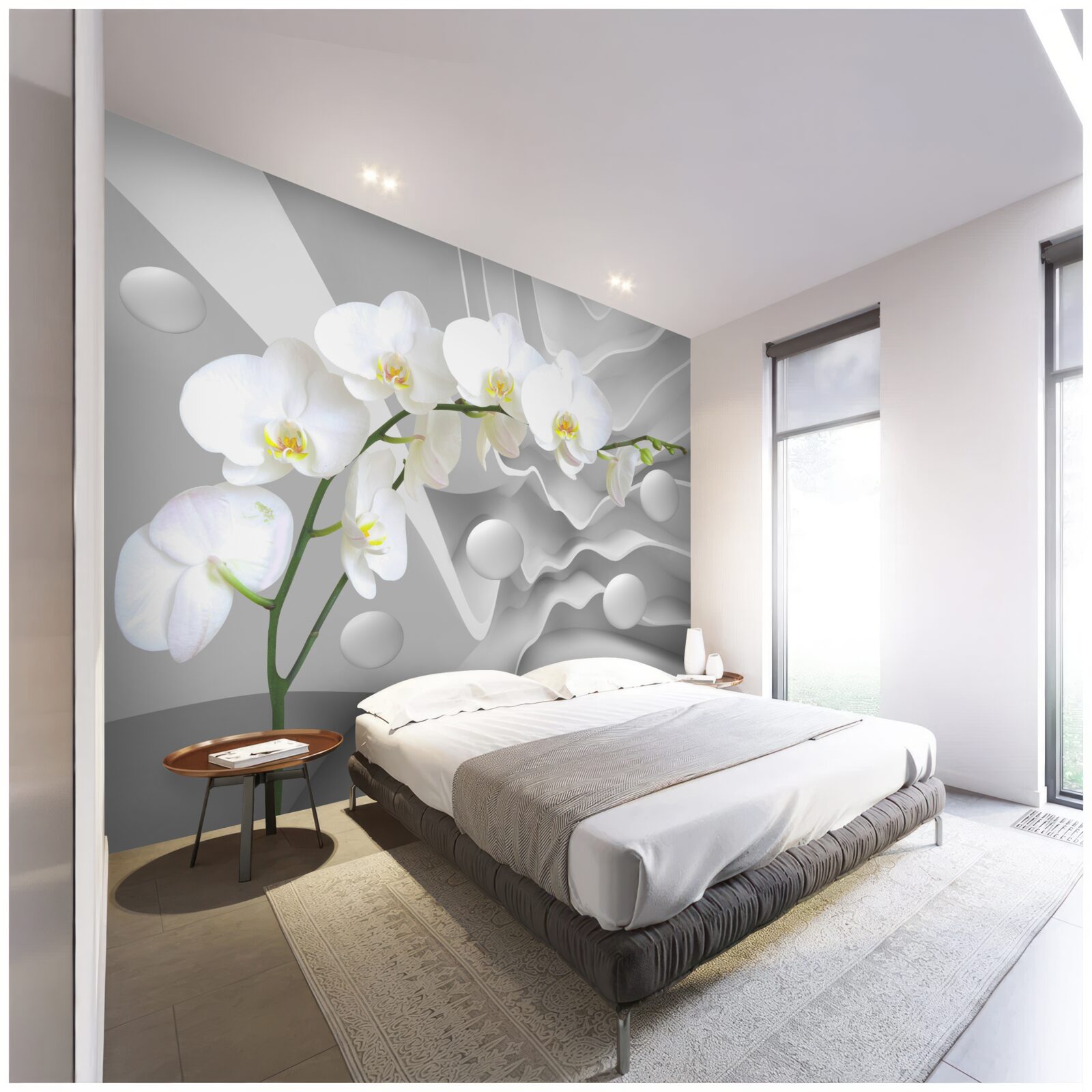 Fototapeta abstrakcja pełnej wdzięku białej orchidei