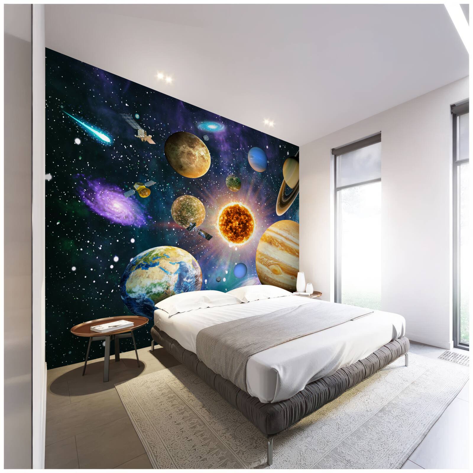 Fototapeta planety pomalowane w różnych jasnych kolorach