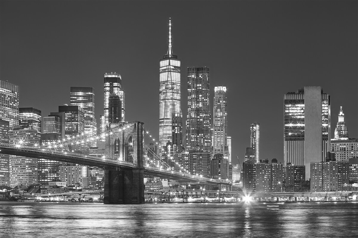Fototapeta wieczorny widok na most manhattan