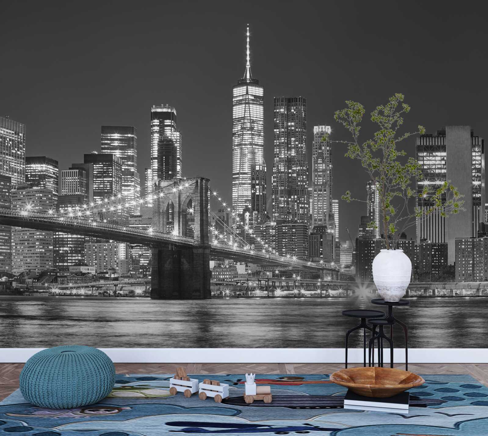 Fototapeta wieczorny widok na most manhattan